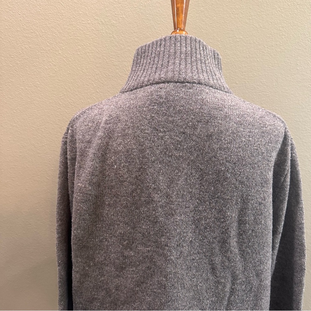 Gray Women's Sweater J Crew 100% Lambswool quarter zip Pull Over - Picture 13 of 13